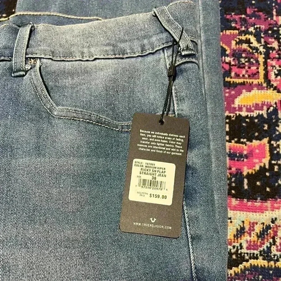 NEW True Religion Ricky Flap Men's 36x32 Relaxed Straight Ricky Jeans - Picture 5 of 6